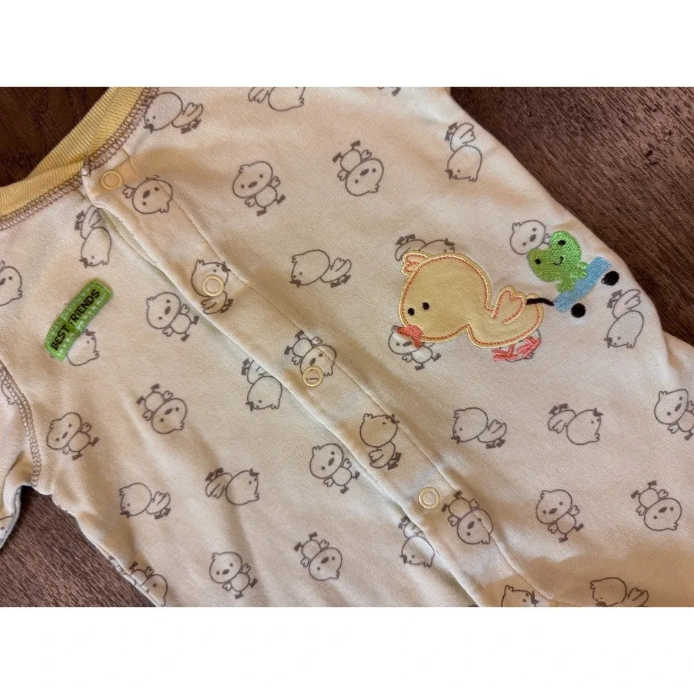 Vintage Child of Mine Carters Baby Sleeper 0/3 Month Chick Frog Duck Best Friend